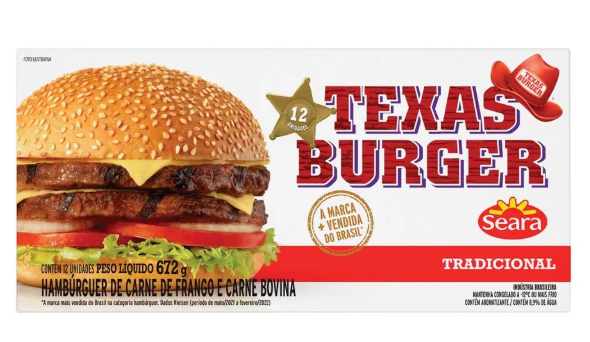 HAMBURGUE SEARA TEXAS BURGUER 672G