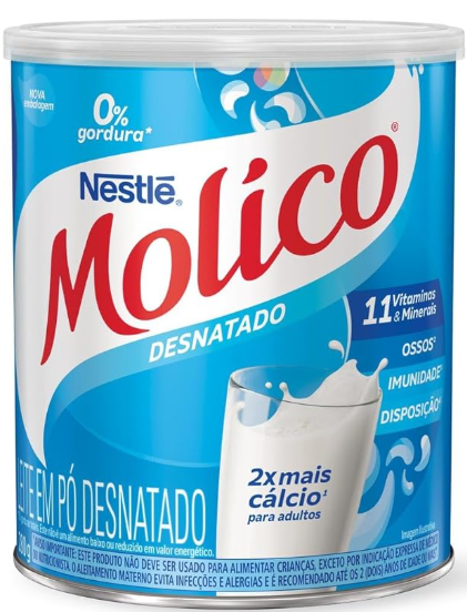 LEITE EM PÓ DESNATADO MOLICO NESTLE TOTAL CALCIO LATA 280G