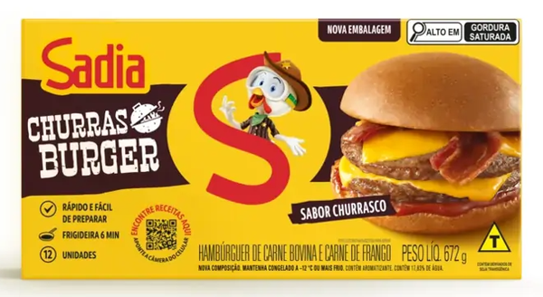 HAMBURGUER BOVINO CHURRASCO SADIA 672G