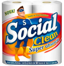 TOALHA DE PAPEL SOCIAL CLEAN 2 UNIDADES