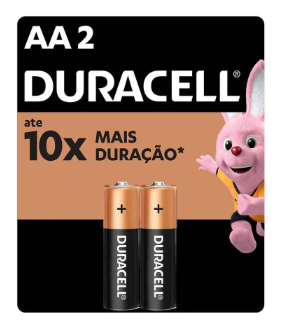 PILHA DURACELL ALC AA PEQUENA COM 2 UNIDADES