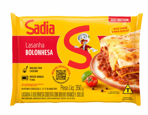 LASANHA BOLONHESA SADIA MINI 350G