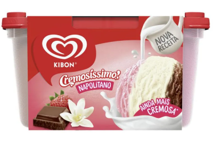 SORVETE KIBON CREMOSISSIMO NAPOLITANO 1,5L
