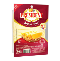 QUEIJO PRATO FATIADO PRESIDENT 150G