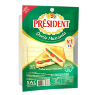 QUEIJO MUSSARELA PRESIDENT FATIADA 150G