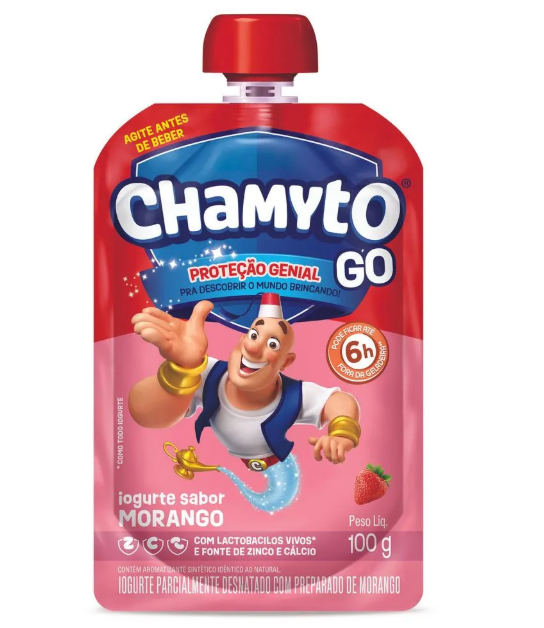 IOGURTE CHAMYTO POUCH 100G MORANGO
