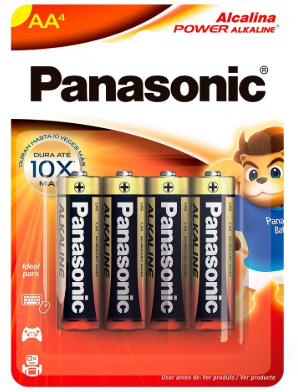 PILHA PANASONIC ALCALINA AA C/4