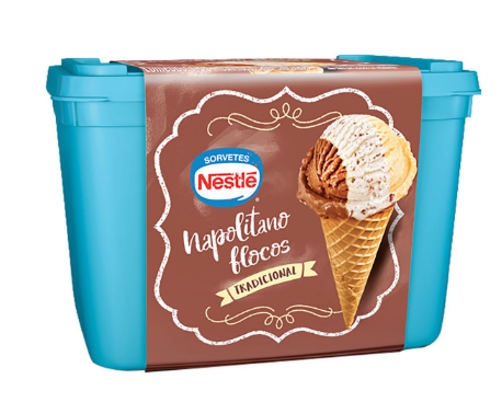 SORVETE NESTLÉ TRADICIONAL NAPOLITANO/FLOCOS 1,5L