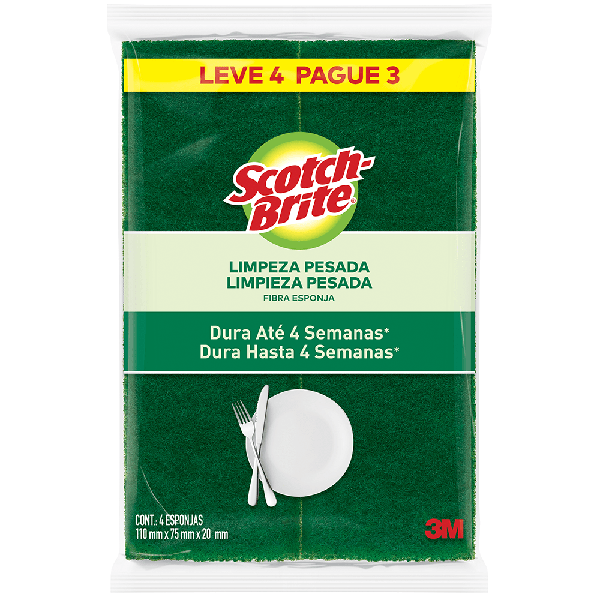 ESPONJA SCOTH BRITE LIMPEZA PESADA LEVE 4 PAGUE 3