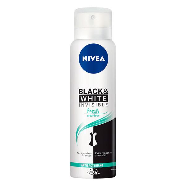 DESODORANTE AEROSOL NIVEA BLACK WHITE FRESH FEMININO 150 ML