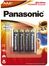 PILHA PANASONIC ALCALINA AAA C/4