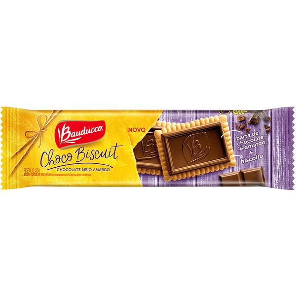 BISCOITO BAUDUCCO CHOCOBISCUIT MEIO AMARGO 80G