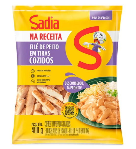 FRANGO EM TIRAS SEM PELE E SEM OSSO SADIA 400G