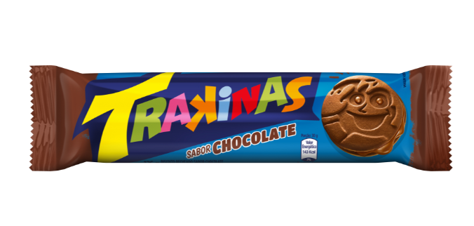 BISCOITO RECHEADO TRAKINAS CHOCOLATE 126G