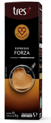 CÁPSULA DE CAFÉ ESPRESSO FORZA 3 CORAÇÕES 80G