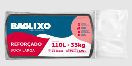 SACO LIXO BAGLIXO REFORÇADO 110 LITROS