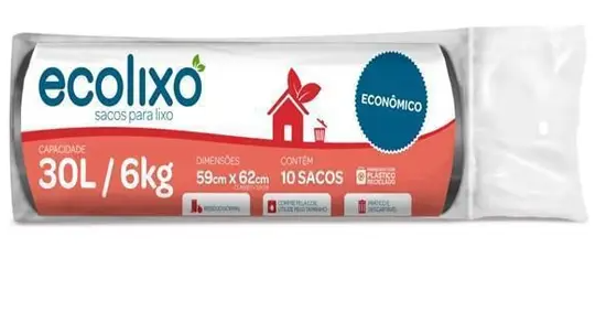 SACO LIXO ECO LIXO MAIS ECONOMICO 30L