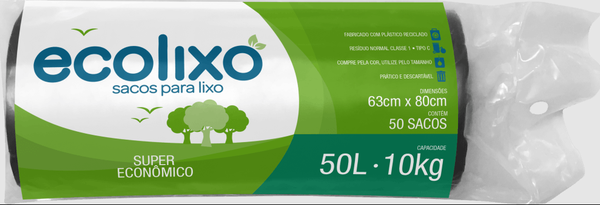 SACO LIXO ECO LIXO MAIS ECONOMICO 50L