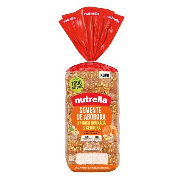 PÃO NUTRELLA ABOBORA E LINHAÇA 350 G