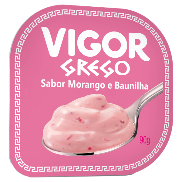 IOGURTE VIGOR GREGO MORANGO COM BAUNILHA 90 G