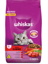 RACAO P/GATOS WHISKAS 900G CARNE