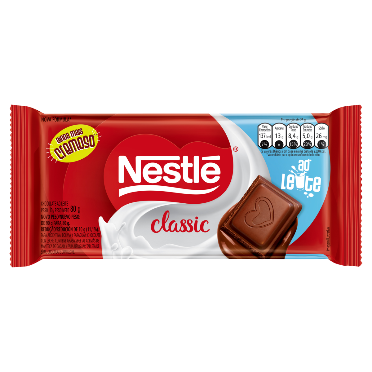 CHOCOLATE NESTLE AO LEITE 80g