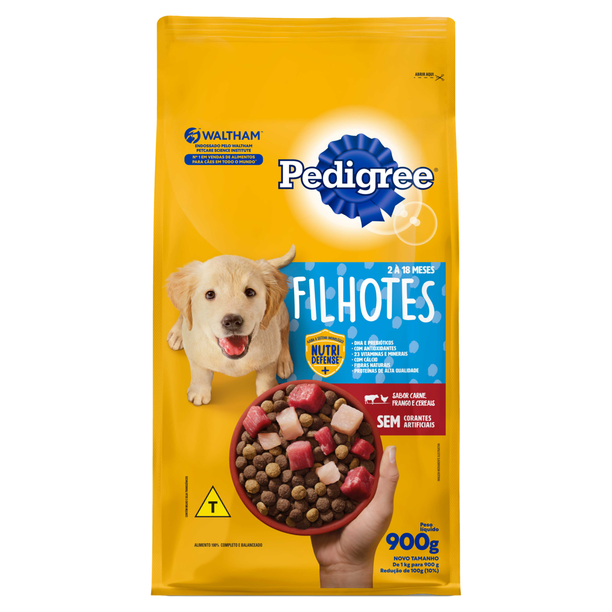 RAÇÃO PARA CÃES PEDIGREE FILHOTE RAÇA MEDIA E GRANDE 900G