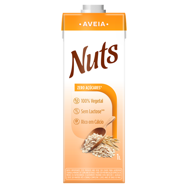 BEBIDA NUTS ORIGINAL AMÊNDOAS ZERO COM AVEIA 1L