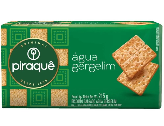 BISCOITO PIRAQUÊ ÁGUA E GERGELIIM 215G
