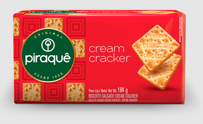 BISCOITO PIRAQUÊ CREAM CRACKER 184G