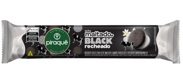 BISCOITO RECHEADO PIRAQUÊ MALTADO BLACK 85G