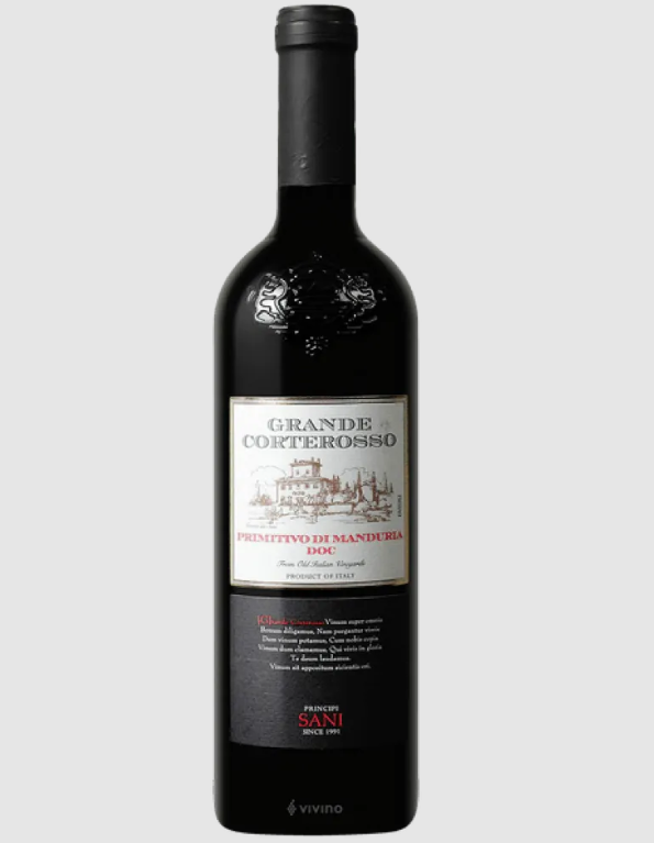 VINHO PRIMITIVO DI MANDURIA DOC GRANDE CORTEROSSO SANI 750ML