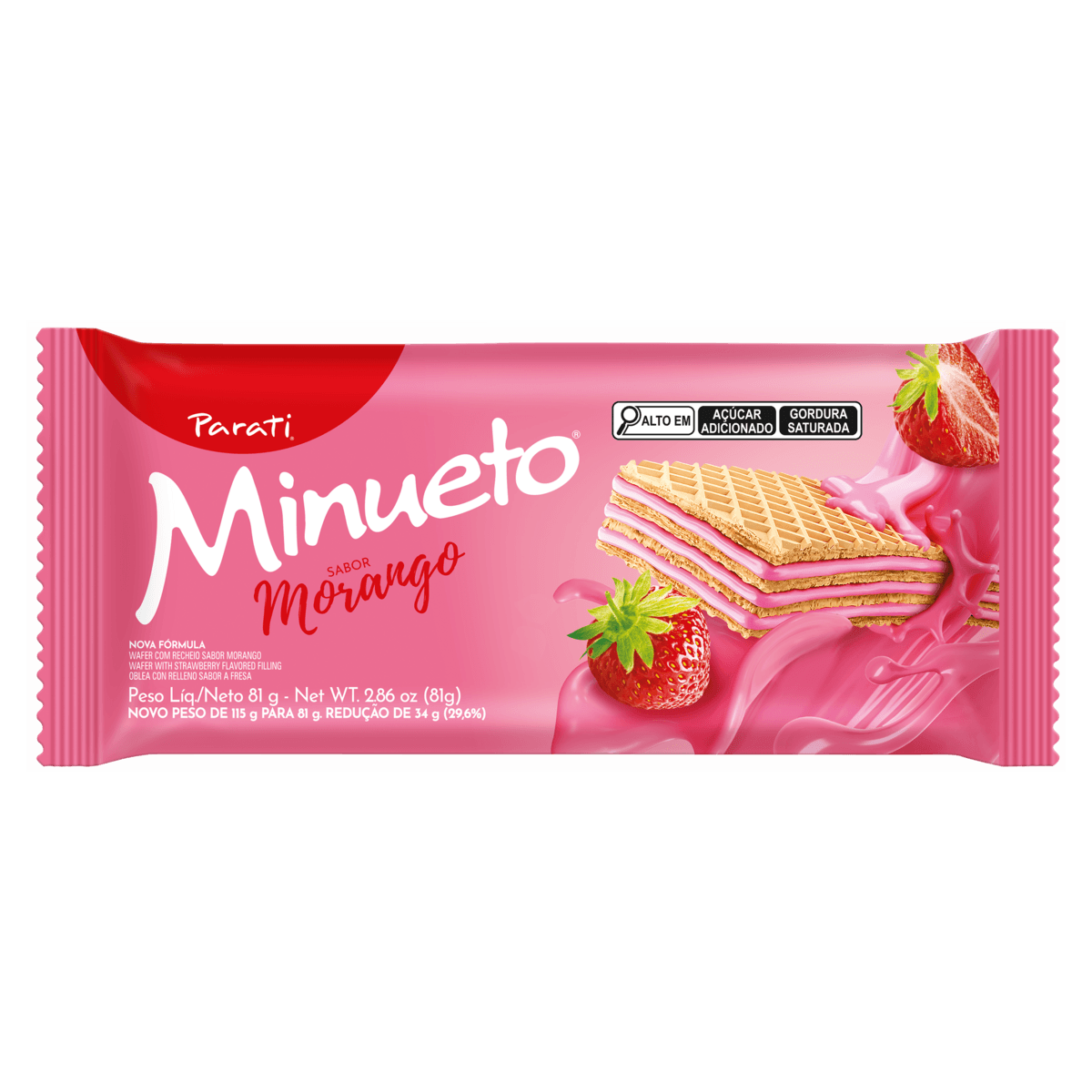 BISC WAFER PARATI MINUETO MORANGO 81G