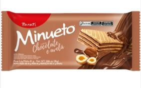 BISC WAFER PARATI MINUETO CHOCOLATE COM AVELA 81G
