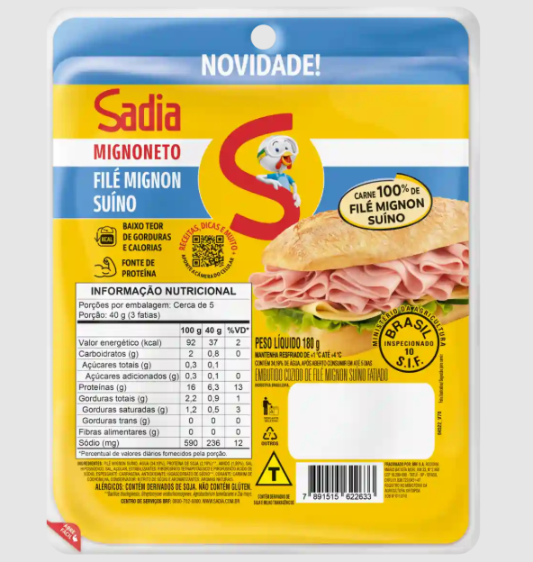 MIGNONETO FILE MIGN.SUIN.SADIA 180G COZ. FATIADO