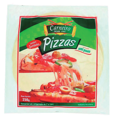 MASSA DE PIZZA CARNEIRO COM 02 UNIDADES 250G