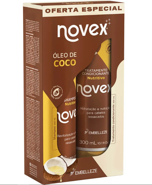 KIT SHAMPOO + CONDICIONADOR NOVEX OLEO DE COCO 300ML CADA