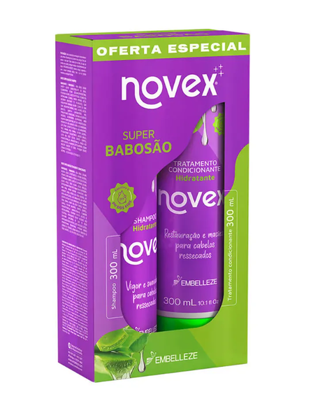 KIT SHAMPOO + CONDICIONADOR NOVEX SUPER BABOSAO 300ML CADA