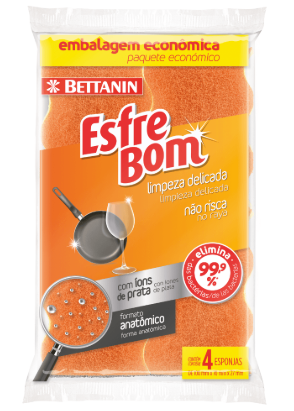 ESPONJA ESFREBOM LIMP. DELICADA C/4 .