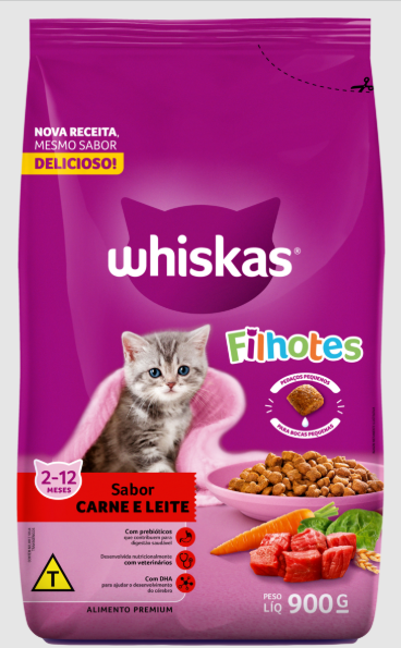 RACAO P/GATOS WHISKAS 900G FILHOTE