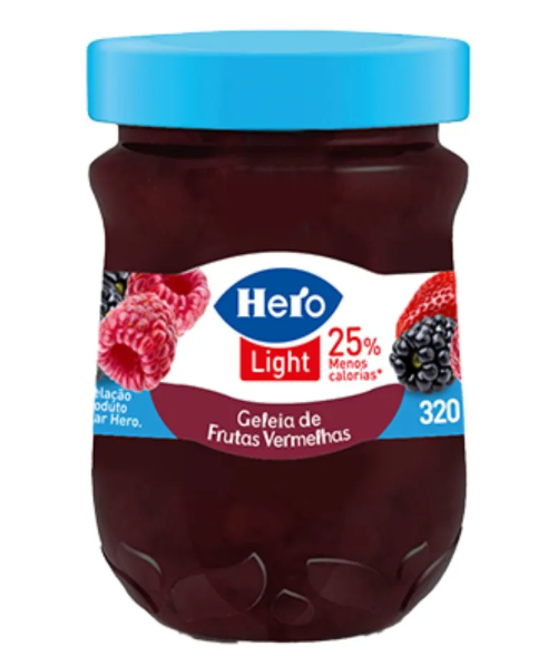 GELEIA HERO LIGHT FRUTAS VERMELHAS 320G