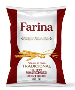 FARINHA DE TRIGO FARINA 1KG TRADICIONAL
