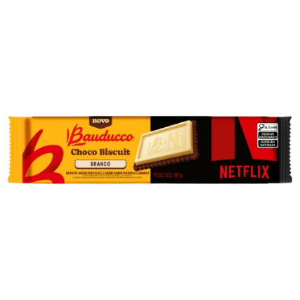 BISC BAUDUCCO CHOCOBISCUIT 80G BRANCO NETFLIX