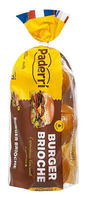 PAO HAMBURGUER BRIOCHE PADERRI 375G