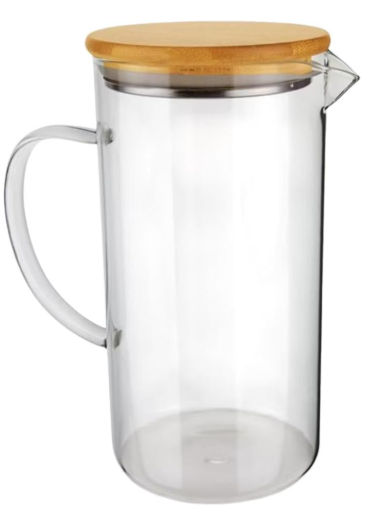 JARRA VIDRO TAMPA BAMBU 1800ML
