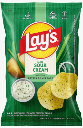 BATATA FRITA LAYS SOUR CREAM 62G