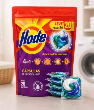 CÁPSULAS LAVA ROUPAS HODE 4 EM 1 LEVE 20 PAGUE16